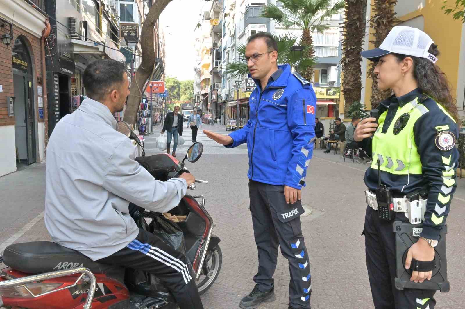 Emniyet ve zabıtadan ortak yaya yolu denetimi