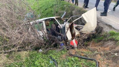 Manisa’da tek taraflı trafik kazası: 2 yaralı