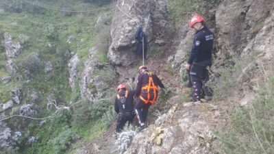 Manisa’nın Yunusemre ilçesinde dağlık alanda
