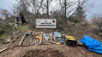 Manisa’nın Gördes ilçesinde izinsiz kazı