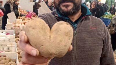 Manisa’nın Sarıgöl ilçesinde pazardan patates