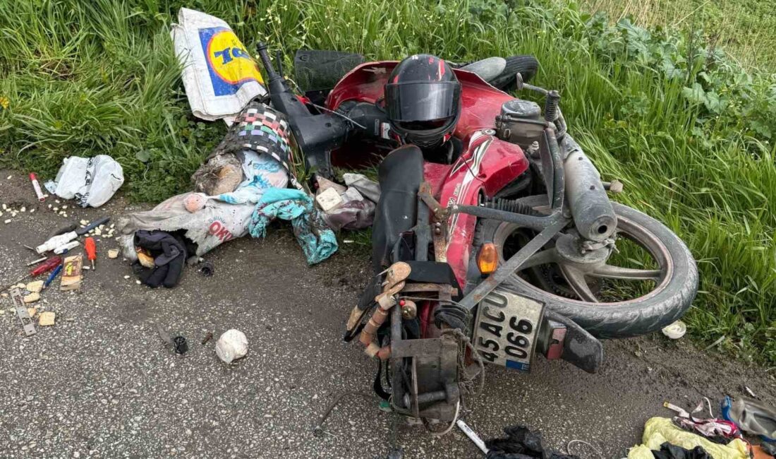 Manisa’nın Salihli ilçesinde motosikletin