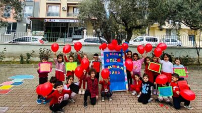 Manisa’nın Sarıgöl ilçesinde anaokulu öğrencileri,